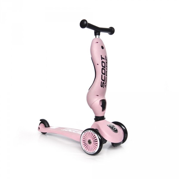 Porteur 2 en 1 évolutif en trottinette highwaykick 1 rose Scoot and ride