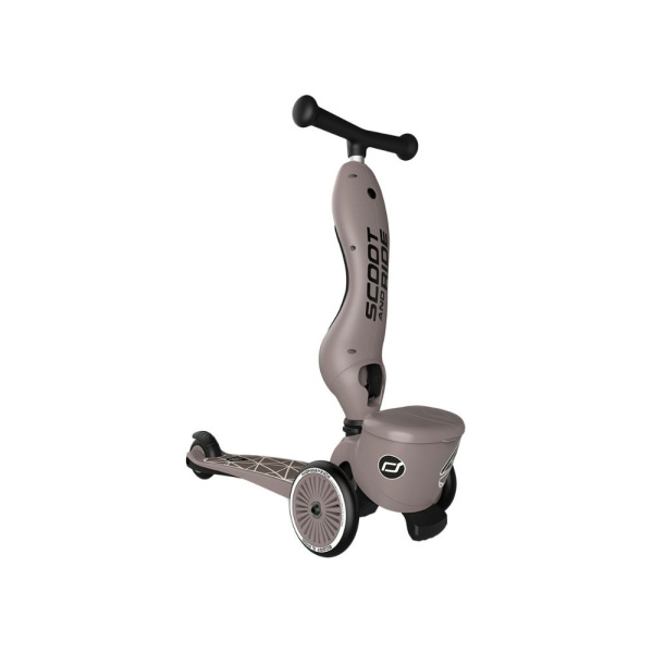 Porteur trottinette 2 en 1 avec coffre highwaykick 1 lifestyle brown lines Scoot and ride