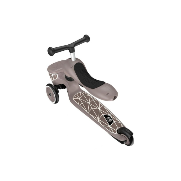 Porteur trottinette 2 en 1 avec coffre highwaykick 1 lifestyle brown lines Scoot and ride