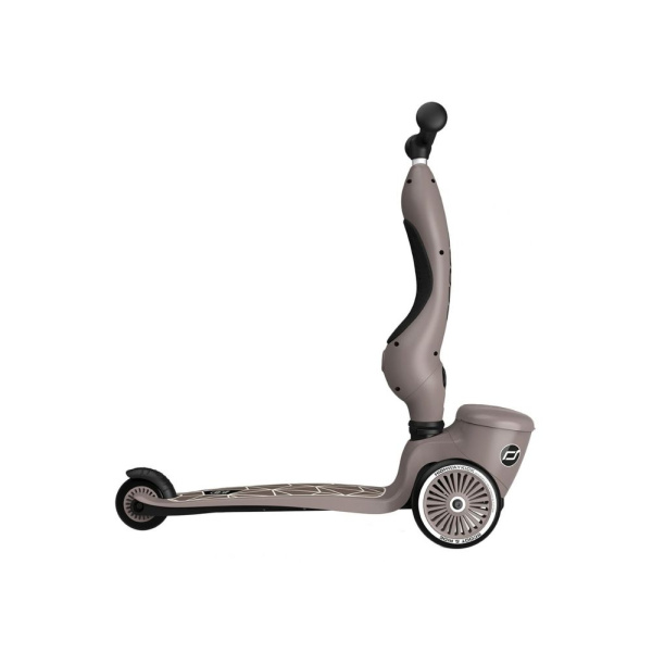 Porteur trottinette 2 en 1 avec coffre highwaykick 1 lifestyle brown lines Scoot and ride