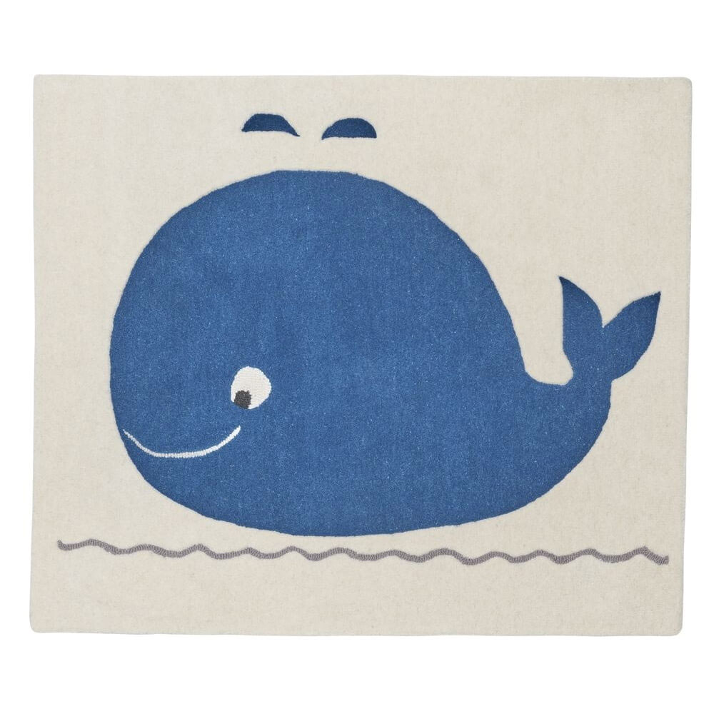 Tapis De Chambre Bebe 90x130cm Blue Baleine De Sauthon Baby Deco Sur Allobebe