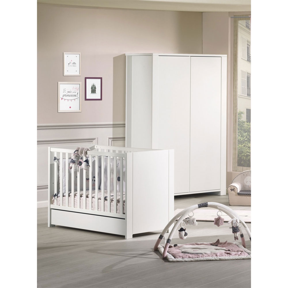 Chambre duo lit combiné évolutif + armoire loft bois de Sauthon meubles sur  allobébé