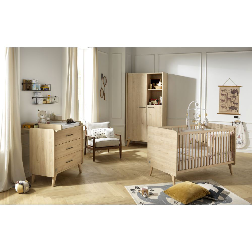 Chambre bébé trio little big bed 70x140cm + commode + armoire arty de  Sauthon meubles sur allobébé