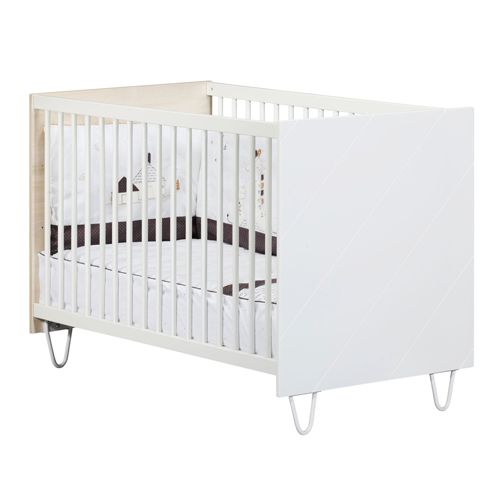 Lit Bébé Ted évolutif 120x60 Cm - Avec Matelas, Tiroir Et Kit Transformation Canapé