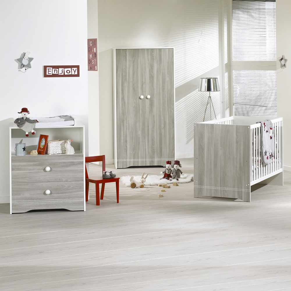 Chambre bébé trio loulou lit + commode + armoire de Sauthon meubles sur