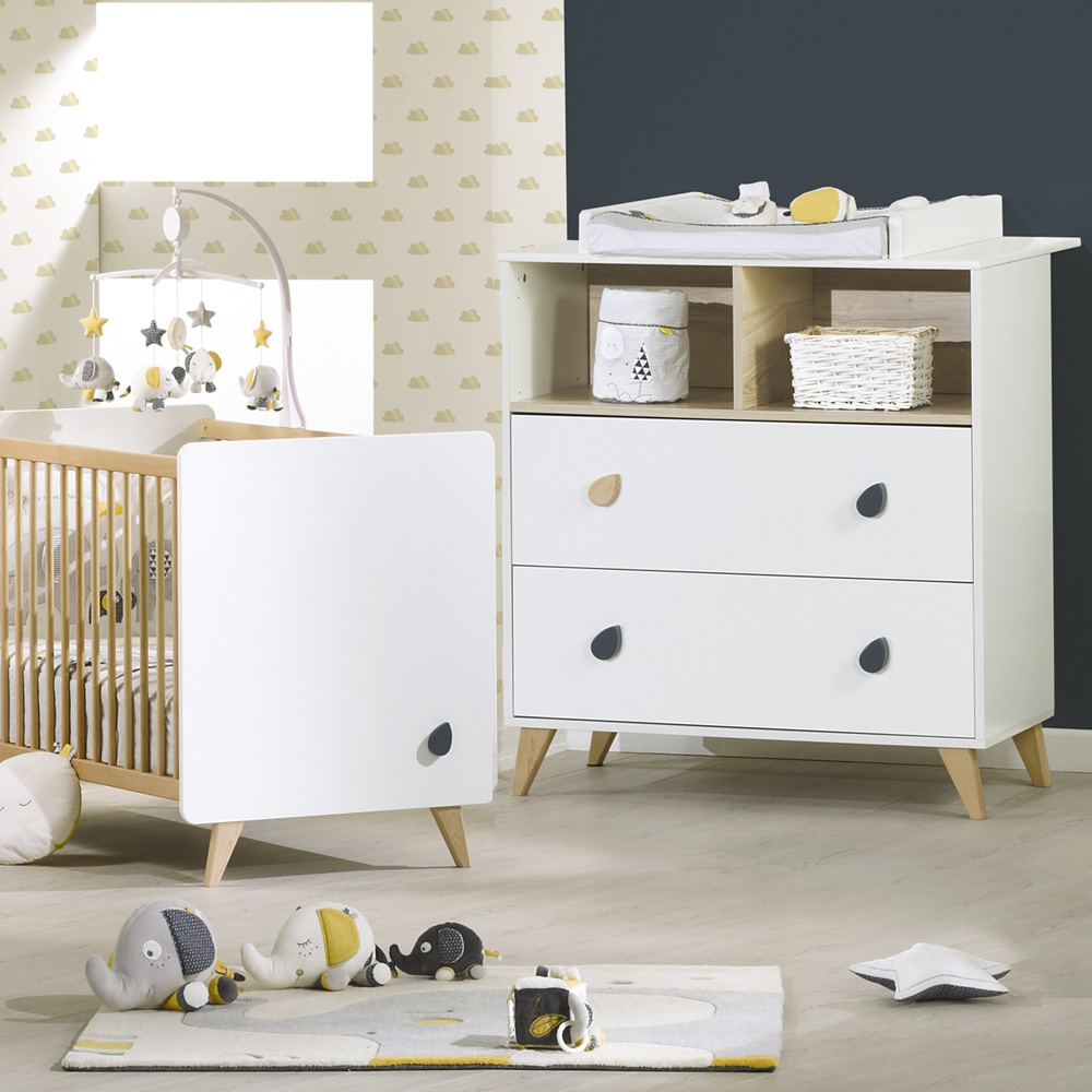 Chambre Bebe Duo Lit Commode Oslo Bouton Goutte De Sauthon Meubles Sur Allobebe