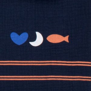 Lot de 3 langes coton bio 70 x 70 baby sailor Sauthon baby deco