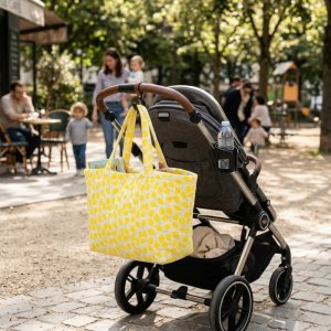 Sac cabas citron Sauthon baby deco