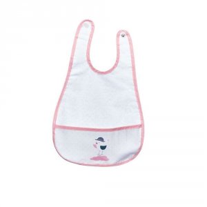 Bavoir plastifié miss fleur de lune oiseau Sauthon baby deco