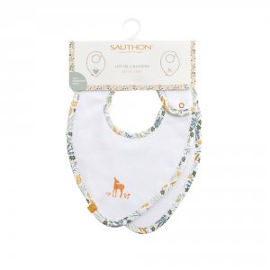 Lot de 2 bavoirs bébé promenons nous Sauthon baby deco