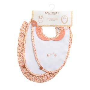 Lot de 2 bavoirs bébé esmée Sauthon baby deco