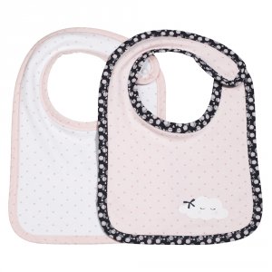 Lot de 2 bavoirs miss fleur de lune Sauthon baby deco