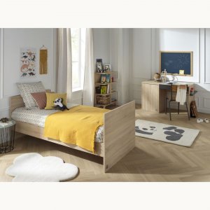 Lit évolutif bébé combiné 70x140 cm en 140x200 cm nova gris volcan Sauthon meubles