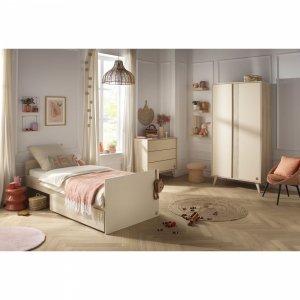 Chambre bébé trio lit 60x120cm transformable + commode 3 tiroirs + armoire melinee + plan à langer offert Sauthon meubles