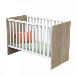 Lit bébé 60x120 cm + tiroir de lit nova blanc lin Sauthon meubles
