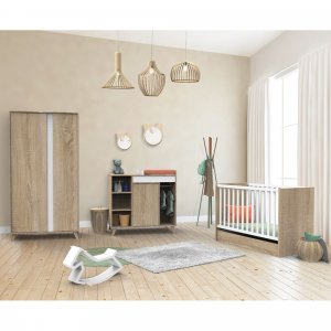 Lit bébé 60x120 cm + tiroir de lit nova blanc lin Sauthon meubles
