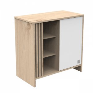 Commode porte et niches blanche tokyo Sauthon meubles