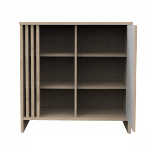 Commode porte et niches blanche tokyo Sauthon meubles