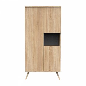 Armoire 1 gde et 2 petites portes bois seventies Sauthon meubles