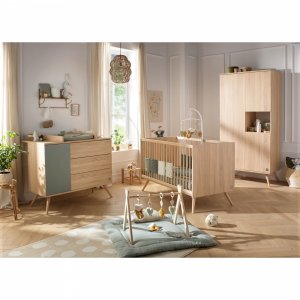 Armoire 1 gde et 2 petites portes bois seventies Sauthon meubles