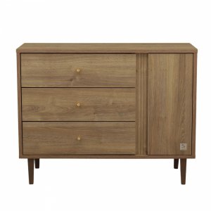 Commode 3 tiroirs 1 porte mokka Sauthon meubles