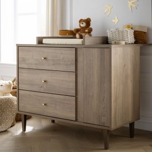 Commode 3 tiroirs 1 porte mokka Sauthon meubles