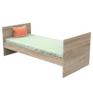 Chambre trio lit évolutif bébé combiné 70x140 cm en 140x200 cm + armoire + commode nova blanc lin Sauthon meubles