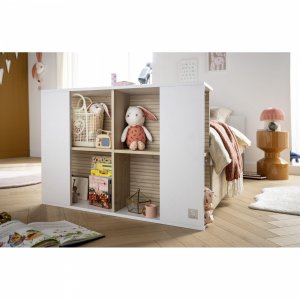 Chambre bébé trio lit 60x120cm transformable + commode 3 tiroirs 1 porte + armoire paloma + plan à langer offert Sauthon meubles