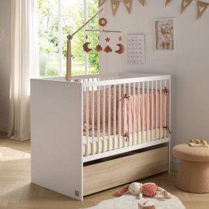 Chambre bébé trio lit 60x120cm + commode 3 tiroirs + armoire paloma + plan à langer offert Sauthon meubles