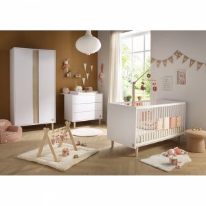 Chambre bébé duo lit 70*140 cm+ commode 3 tiroirs paloma + plan à langer offert Sauthon meubles