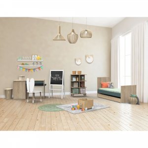 Lit évolutif bébé 70x140 cm + tiroir de lit nova gris volcan Sauthon meubles