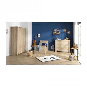 Chambre bébé duo lit + commode antonin bois + plan à langer offert Sauthon meubles