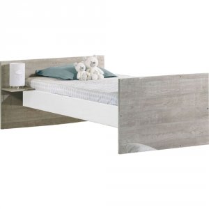 Chambre duo lit combiné évolutif + armoire loft bois Sauthon meubles