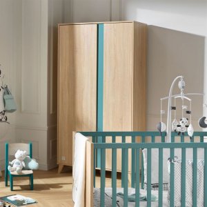 Chambre bébé trio lit bébé 60x120 + commode+armoire nova argile douce Sauthon meubles