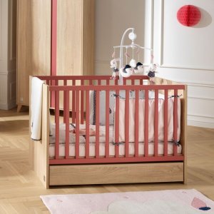 Chambre bébé trio lit bébé 60x120 + commode+armoire nova rose canyon Sauthon meubles