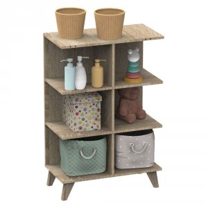 Chambre duo lit 70x140 + commode nova gris volcan Sauthon meubles