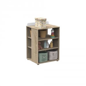 Chambre duo lit combiné évolutif 60x120 + armoire nova blanc lin Sauthon meubles