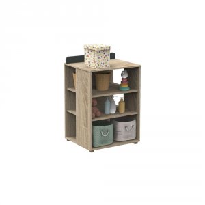 Chambre duo lit combiné évolutif 60x120 + armoire nova gris volcan Sauthon meubles