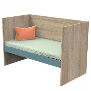 Chambre trio lit combiné évolutif70x140en140x190+commode+armoire nova argile douce Sauthon meubles