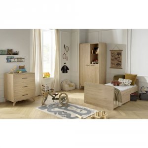 Chambre bébé duo lit combiné évolutif 120x60 + armoire arty Sauthon meubles