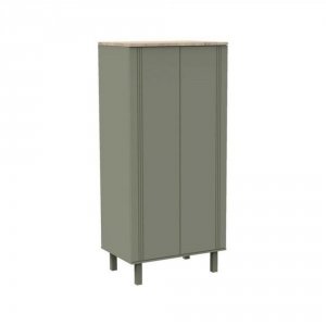 Chambre trio lit bébé 70x140 cm + armoire + commode eleonore kaki + plan à langer offert Sauthon meubles