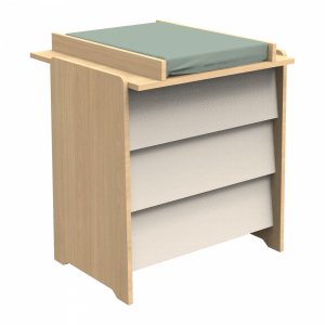 Chambre bébé duo lit 60x120cm + commode vanille + plan à langer offert Sauthon meubles