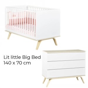 Chambre duo lit 70x140 + commode serena + plan à langer offert Sauthon meubles