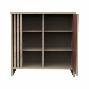 Chambre bébé trio lit 60x120cm (non transformable) + commode + armoire terracotta tokyo + plan à langer offert Sauthon meubles