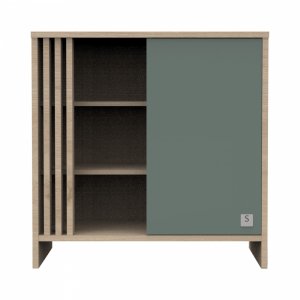 Chambre bébé duo lit 70x140cm + commode sauge tokyo + plan à langer offert Sauthon meubles