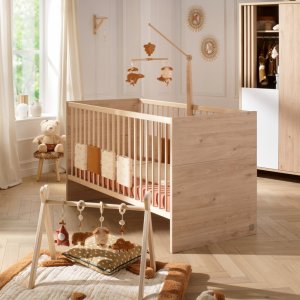 Chambre bébé trio lit 70x140cm + commode + armoire blanche tokyo + plan à langer offert Sauthon meubles