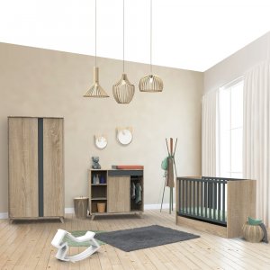 Lit bébé 60x120cm nova gris volcan Sauthon meubles