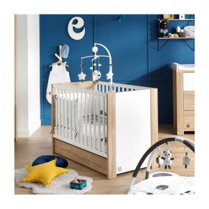Lit bébé 60x120cm antonin version bois et blanc Sauthon meubles