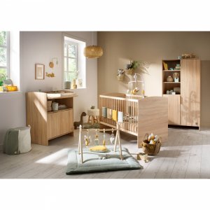 Chambre bébé trio lit 70x140cm + commode+ armoire azur Sauthon meubles