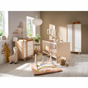 Chambre bébé duo lit 70x140cm + commode nature + plan à langer offert Sauthon meubles